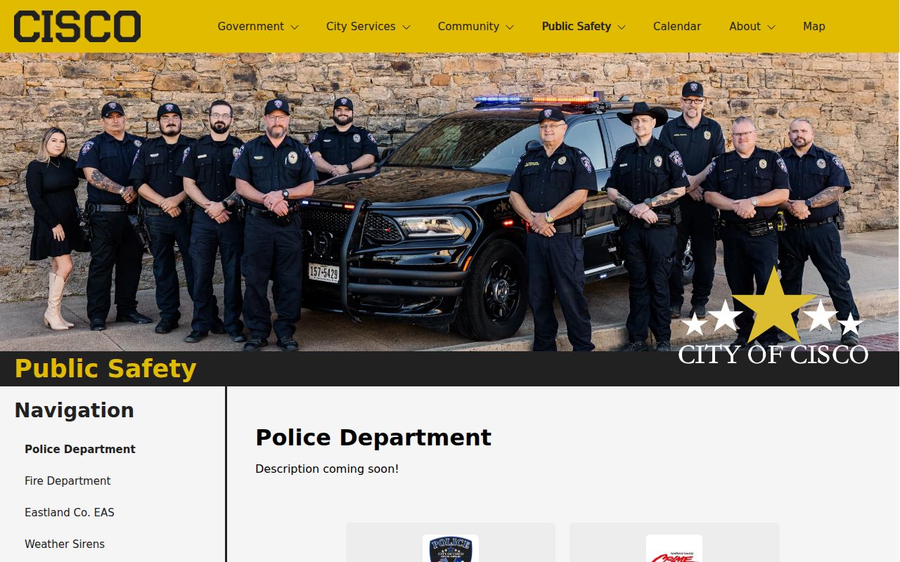 Cisco Police Department criminal records information